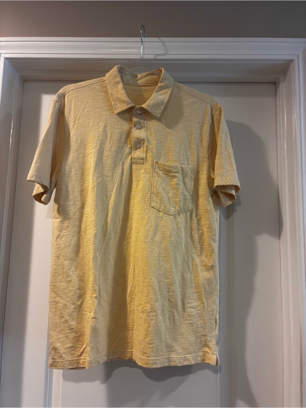 GAP Men's Pale Yellow Polo Shirt